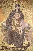 On the throne of the Virgin Mary with Child unknow artist
